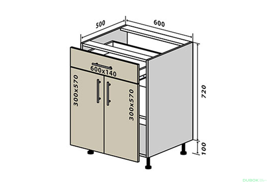 N30 Skříňka 1Š2D 60 Prajm Lux / Prime Luxe