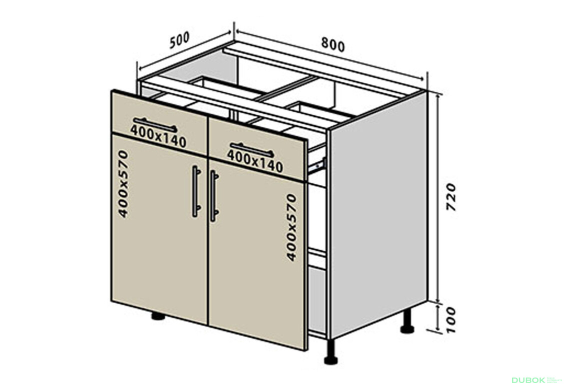 N27 Skříňka 2Š2D 80 Prajm Lux / Prime Luxe