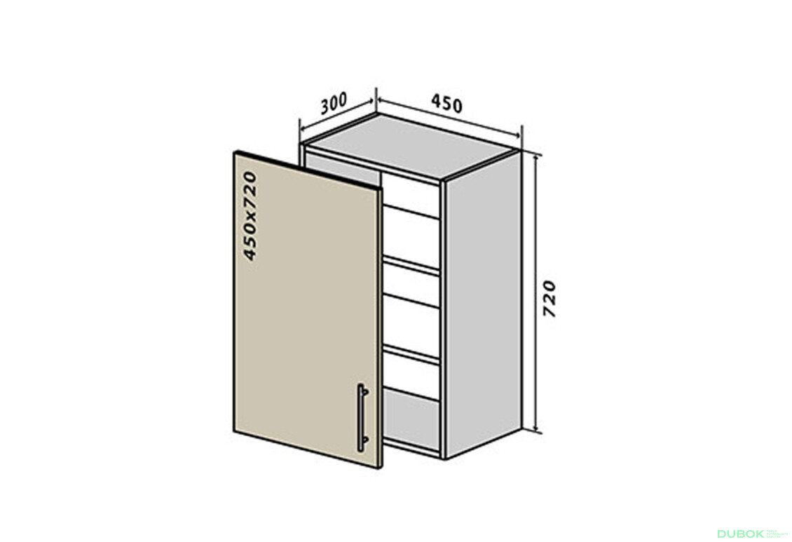 V4 Skříňka 1D 45 Prajm Lux / Prime Luxe