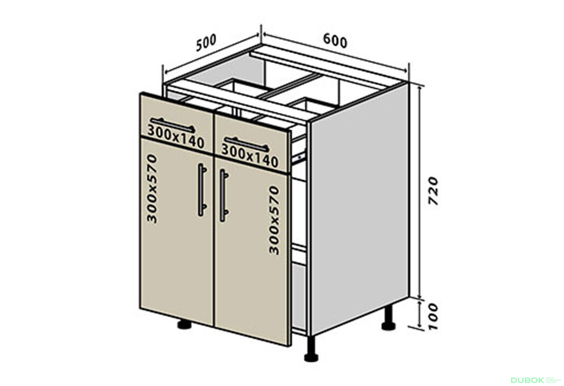 N26 Skříňka 2Š2D 60 Prajm Lux / Prime Luxe