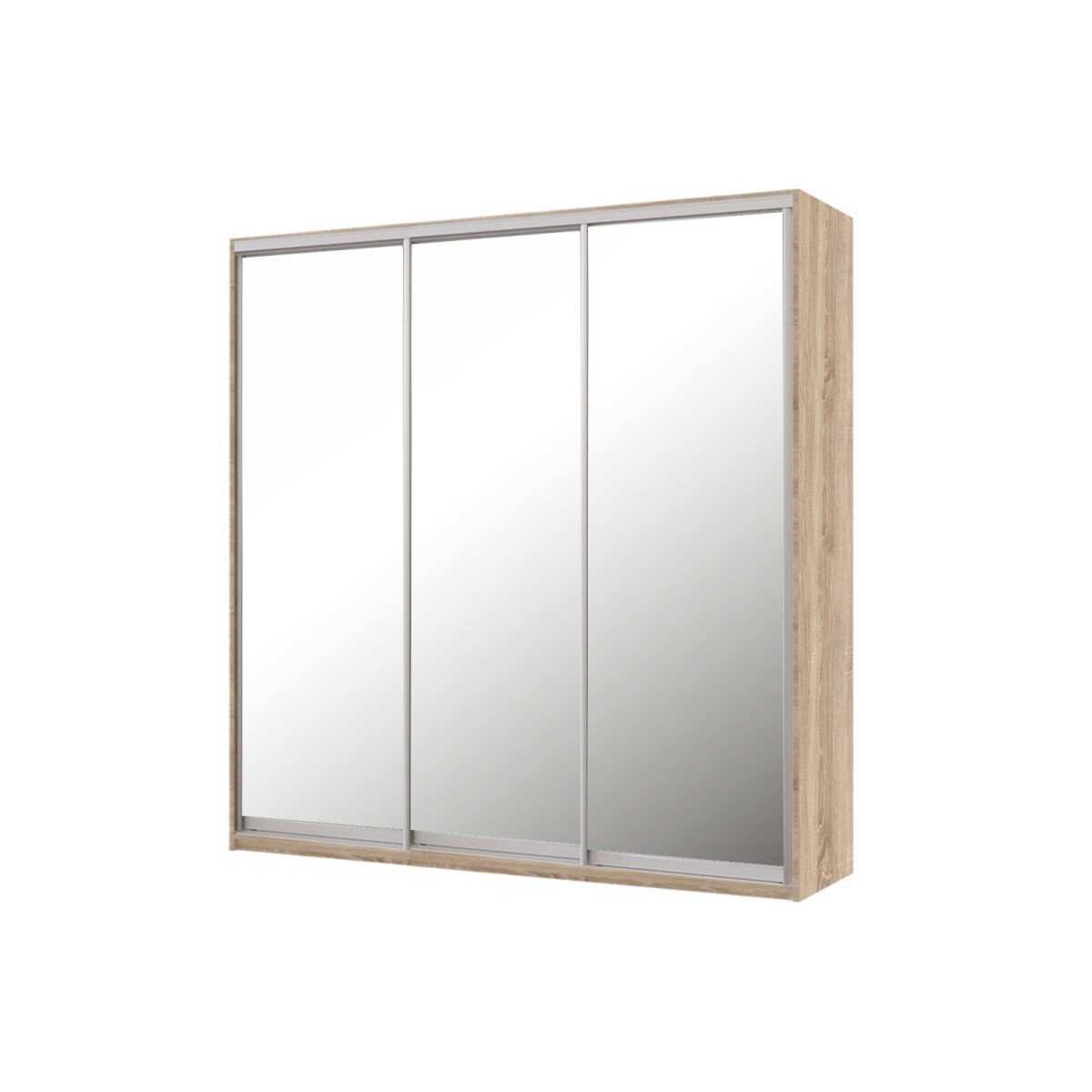 

Skříň 3D 1800x600x2400, 3 zrcadla, Světlý dub sonoma