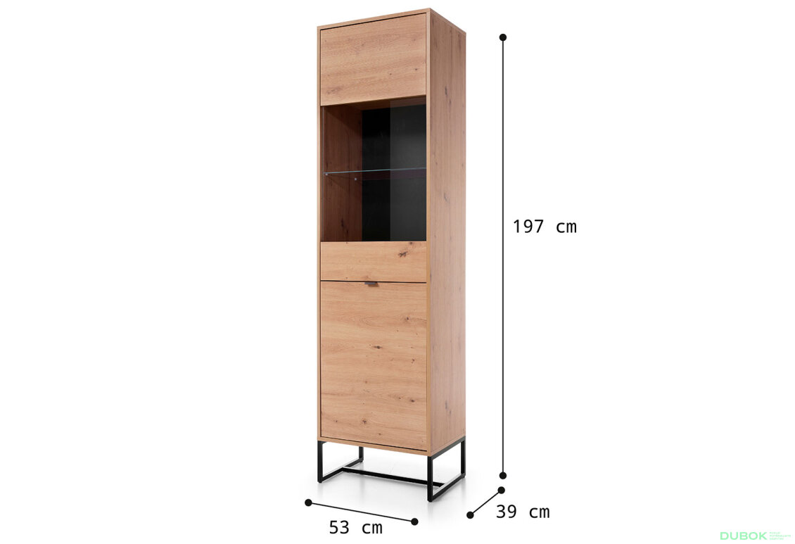 Fotografie 4 - Vitrína AWT53 dub artisan Amber