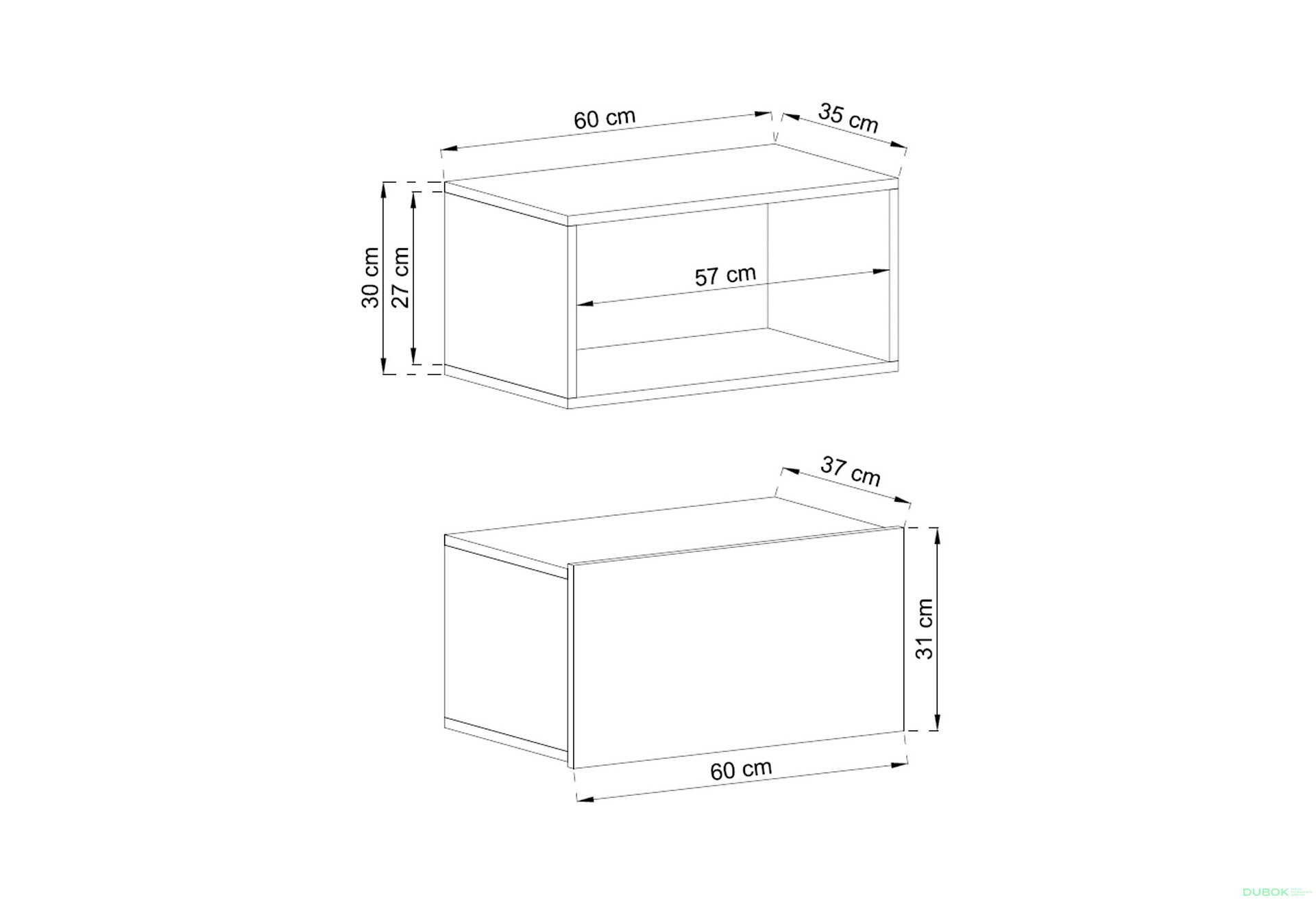 Fotografie 2 - Regál na stěnu ED60 dub artisan Enjoy