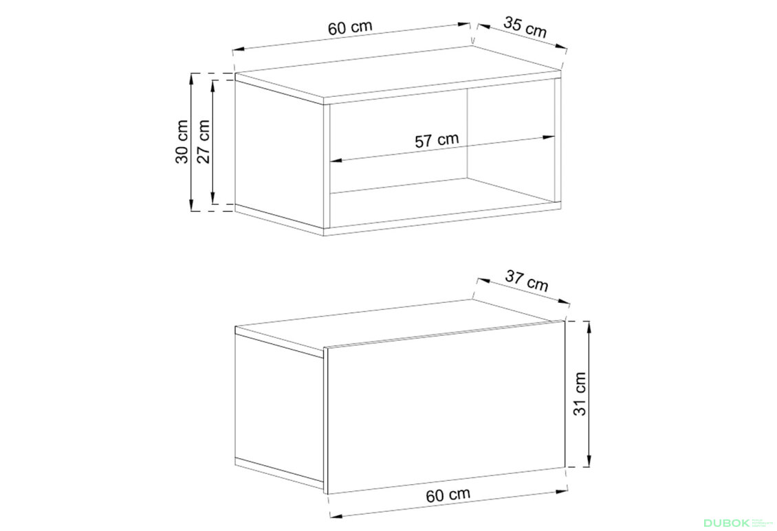 Fotografie 2 - Regál na stěnu ED60 dub artisan Enjoy