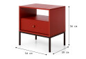 Fotografie 5 - Noční stolek MS54 Mono bordo