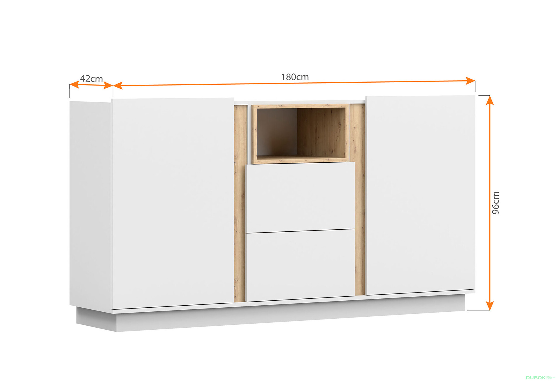 Fotografie 4 - Komoda 180 Grey bílá, artisan / bílá Idczak meble