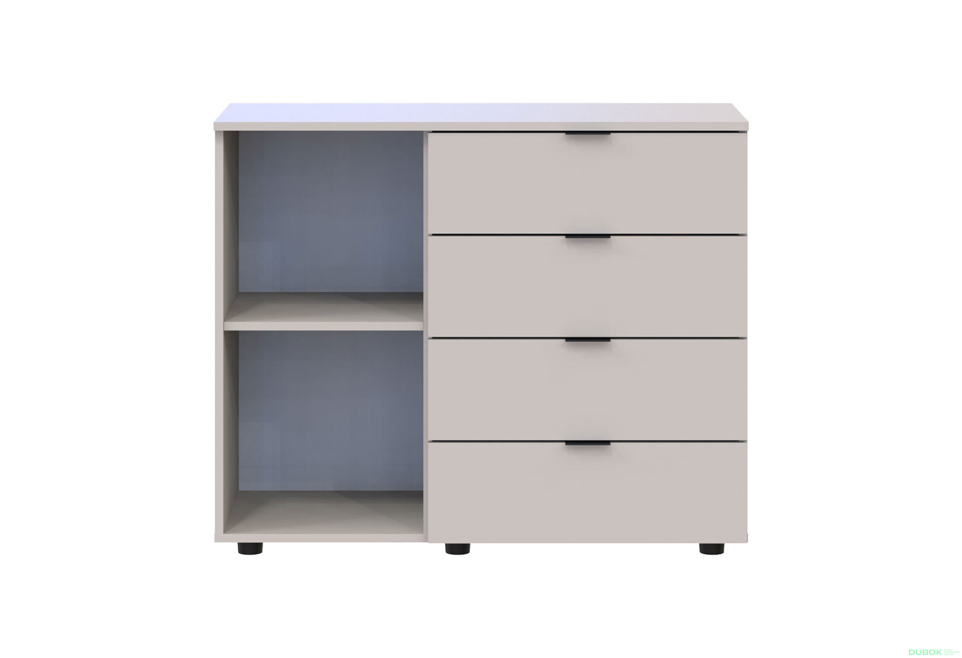 Komoda s dvířky a 4 zásuvkami GC1 100 cm Kašmír Gelar - Fotografie 3 Fotografie 3 - Komoda s dvířky a 4 zásuvkami GC1 100 cm Kašmír Gelar