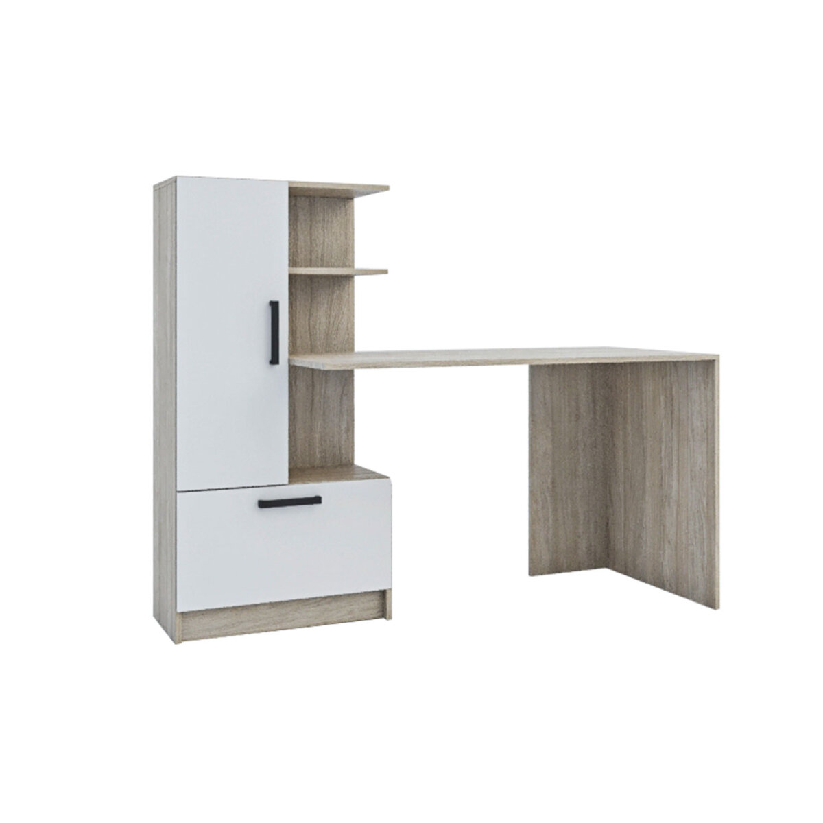 Počítačový stůl Standard, urban oyster / nymfea alba, levá montáž