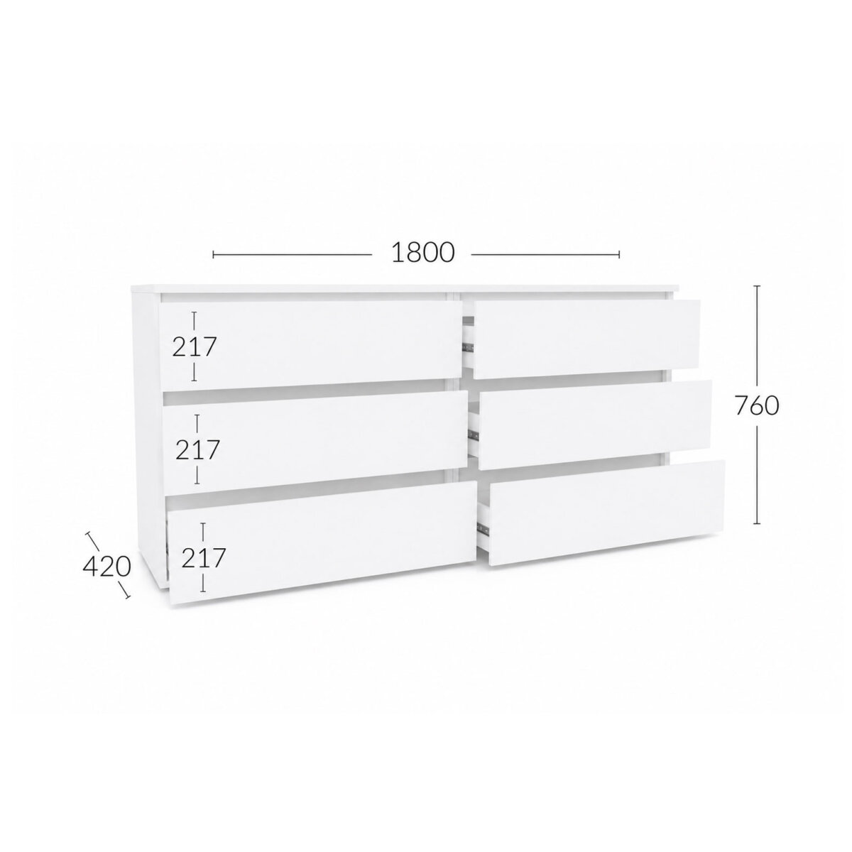 Komoda K760/1800/2x3Z nymfea alba Idea (obrázek 3)