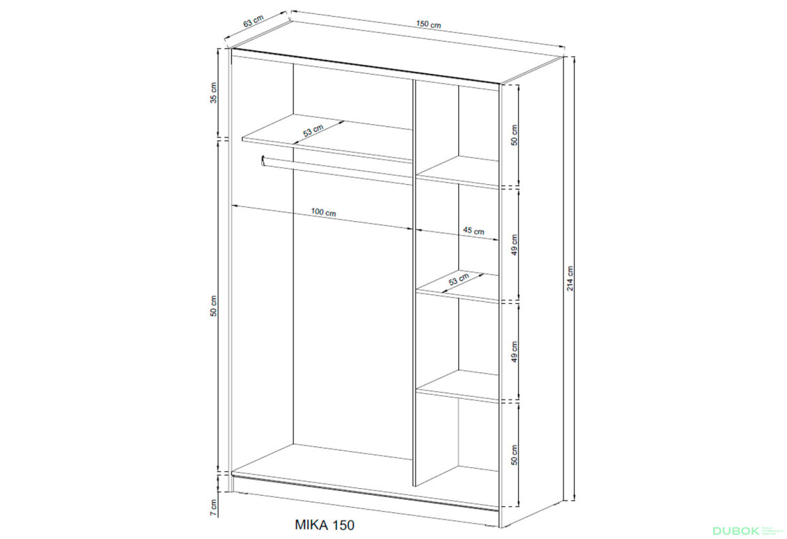 Fotografie 3 - Skříň Mika III 150 dub sonoma