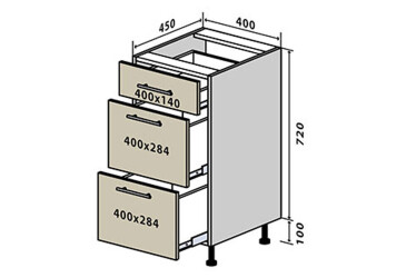 N9 Skříňka 3Š 40 Prajm / Prime