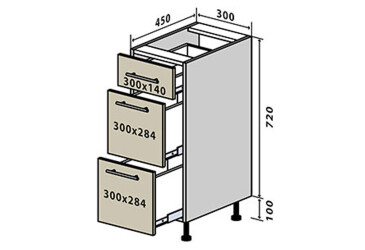 N8 Skříňka 3Š 30 Prajm / Prime