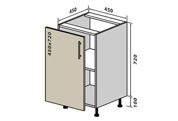 N4 Skříňka 1D 45 Prajm / Prime