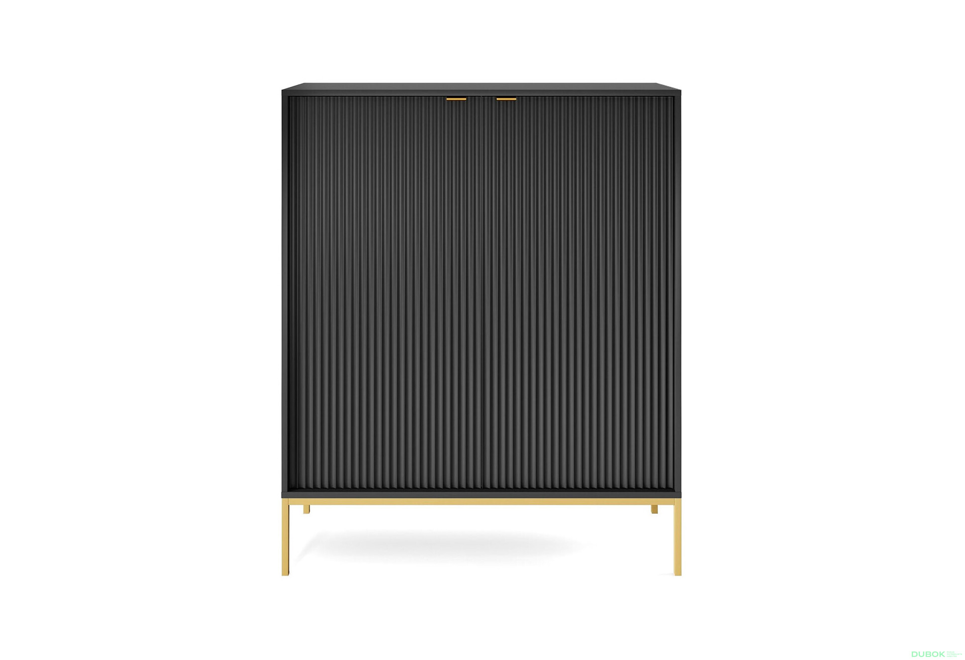 Komoda K104 černá Nova Zlaté nohy / zlatý úchytky - Fotografie 1 Fotografie 1 - Komoda K104 černá Nova Zlaté nohy / zlatý úchytky