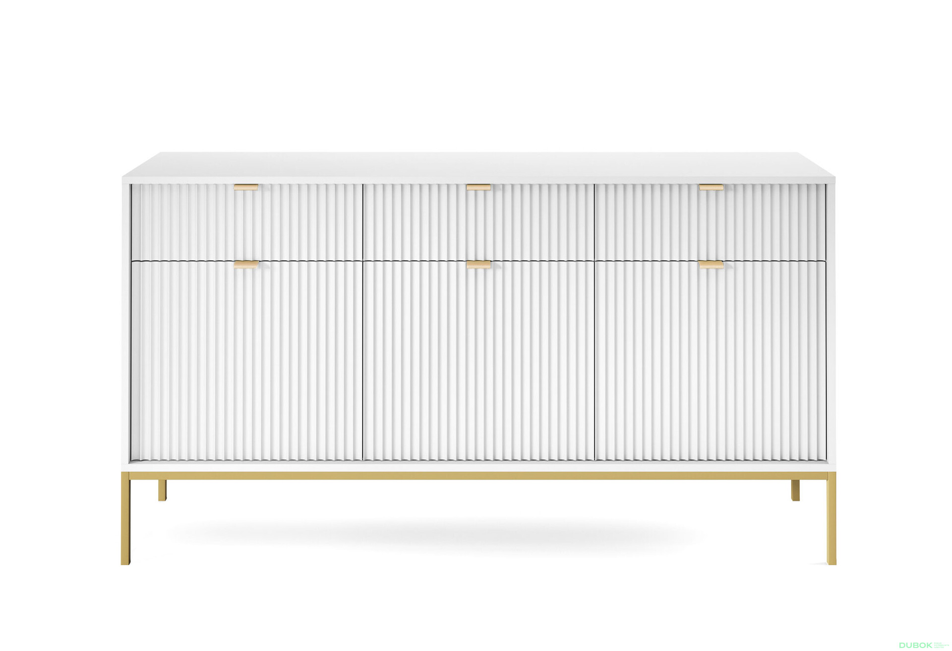 Komoda KSZ154 bílá Nova Zlaté nohy / zlatý úchytky - Fotografie 1 Fotografie 1 - Komoda KSZ154 bílá Nova Zlaté nohy / zlatý úchytky