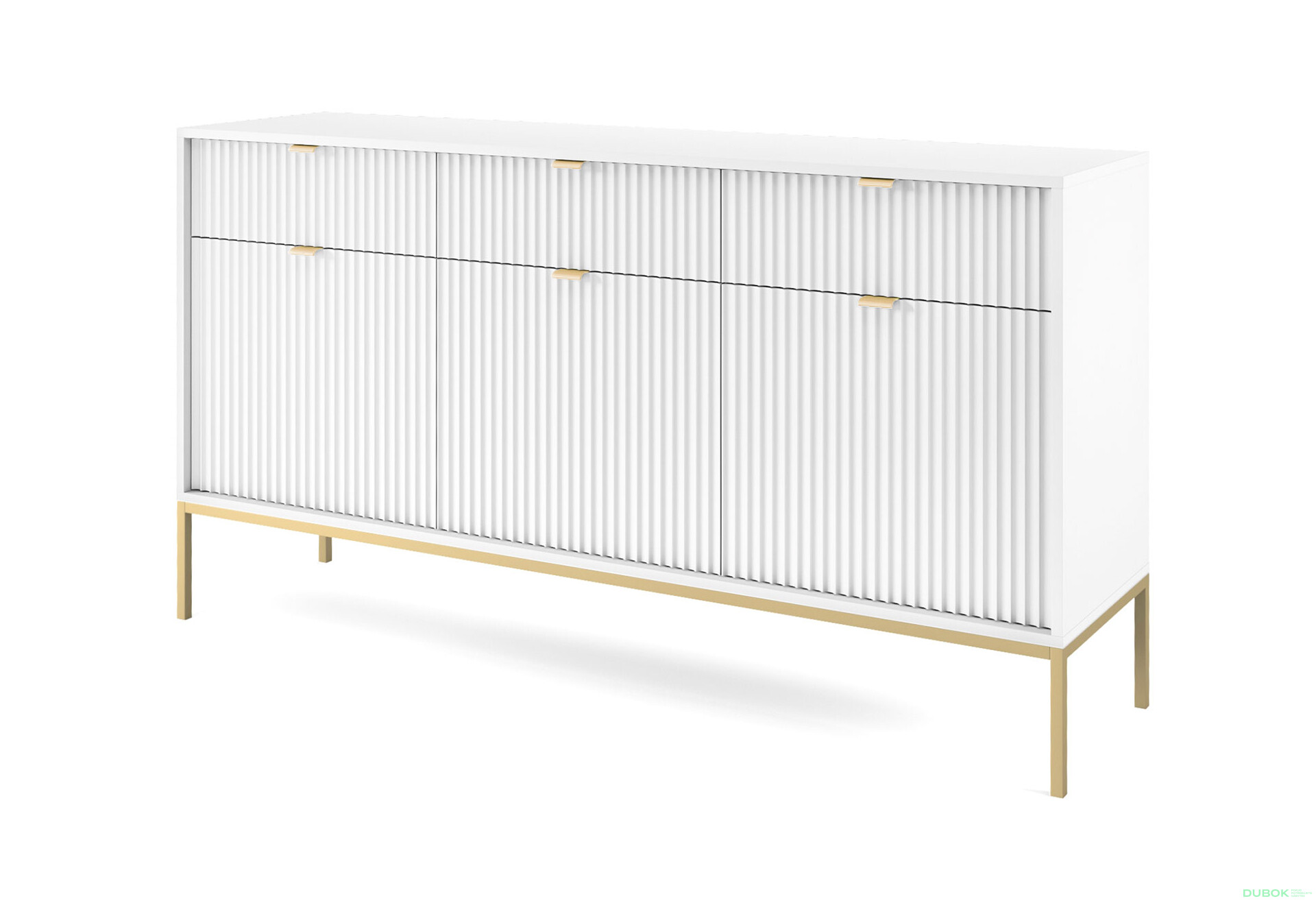 Komoda KSZ154 bílá Nova Zlaté nohy / zlatý úchytky - Fotografie 2 Fotografie 2 - Komoda KSZ154 bílá Nova Zlaté nohy / zlatý úchytky