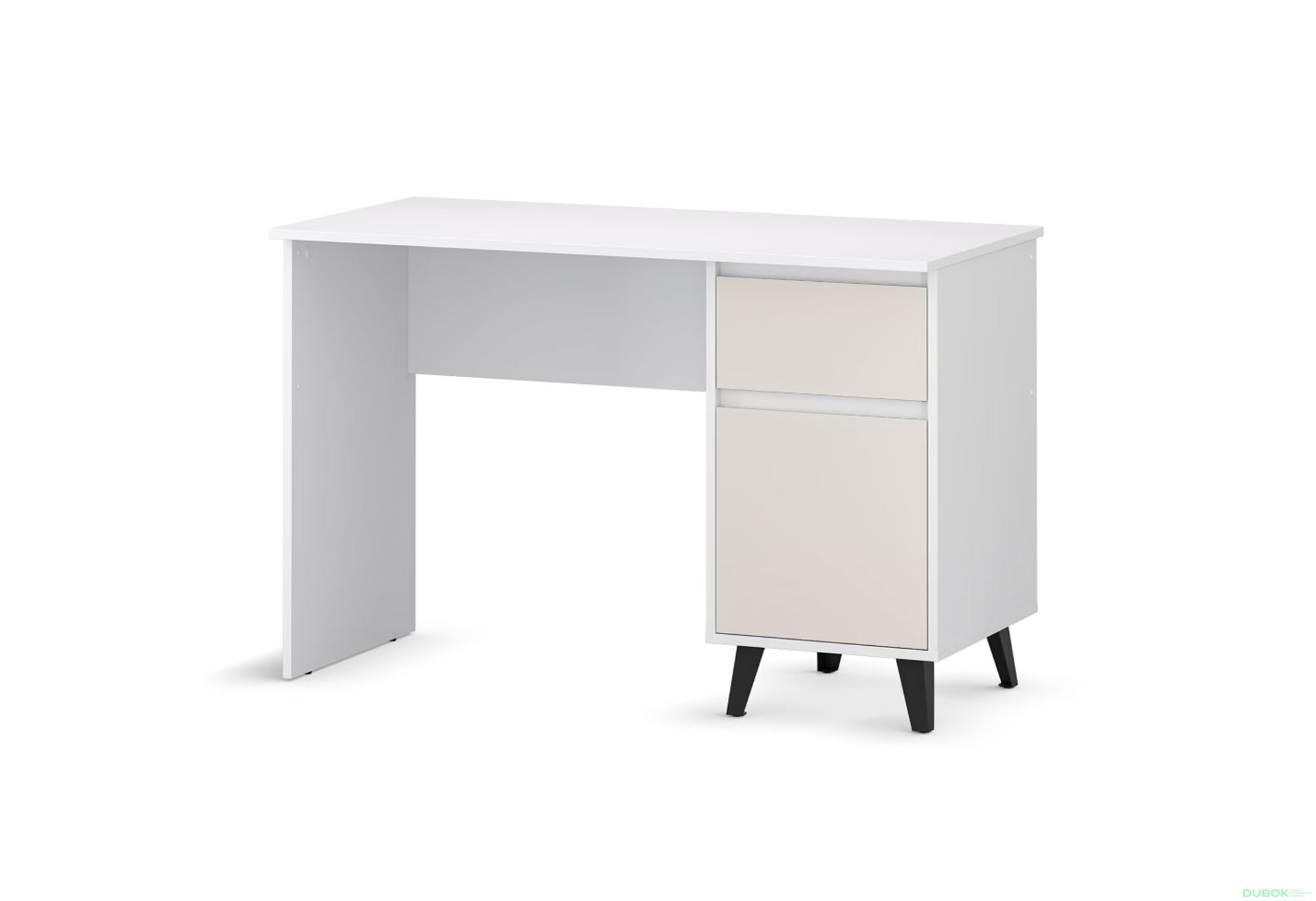 Fotografie 4 - Psací stůl BORG 1d1s/120 bílý / kašmír