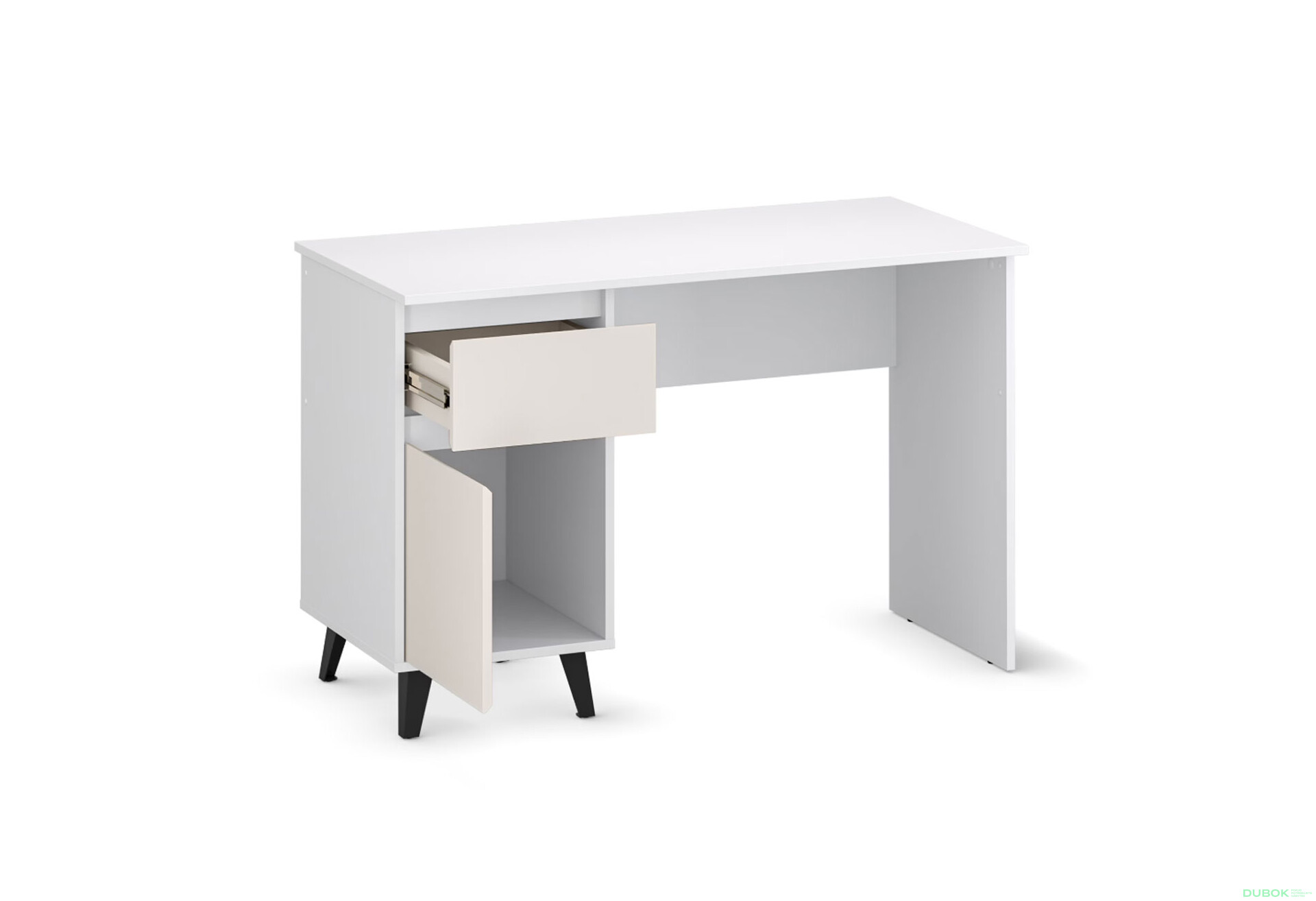 Fotografie 6 - Psací stůl BORG 1d1s/120 bílý / kašmír