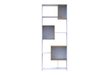 Vysoký regál BS1 Bílá / Dub evoke 81x30x210