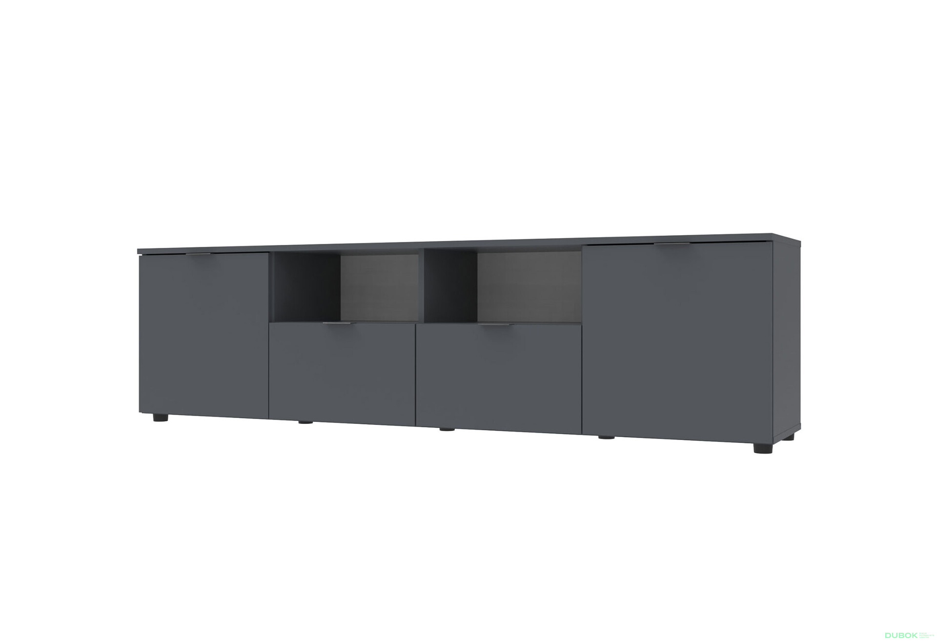 Fotografie 1 - TV stolek s dvířky a zásuvkami Ron 4 180 cm Grafit