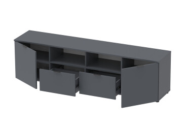 TV stolek s dvířky a zásuvkami Ron 4 180 cm Grafit
