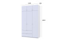Fotografie 9 - Skříň čtyřdveřová Lukas 135 cm bílá