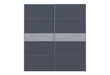 Skříň s posuvnými dveřmi G-Caiser, 2dveřová, DTD, 220 cm, grafit / vložka beton