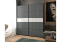 Fotografie 2 - Skříň s posuvnými dveřmi G-Caiser, 2dveřová, DTD, 220 cm, grafit / vložka beton
