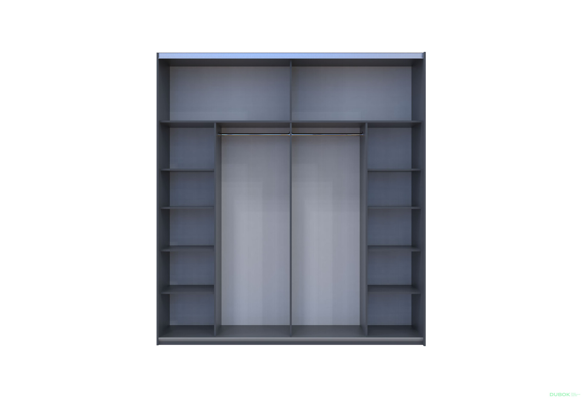 Skříň s posuvnými dveřmi G-Caiser, 2dveřová, DTD, 220 cm, grafit / vložka beton - Fotografie 5 Fotografie 5 - Skříň s posuvnými dveřmi G-Caiser, 2dveřová, DTD, 220 cm, grafit / vložka beton