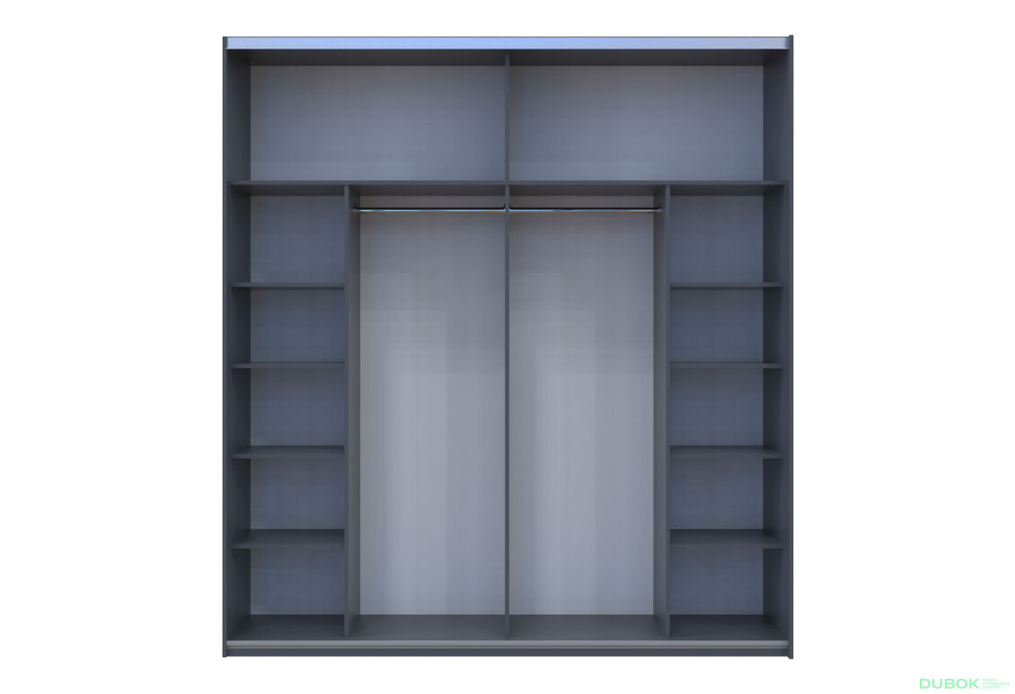 Skříň s posuvnými dveřmi G-Caiser, 2dveřová, DTD, 220 cm, grafit / vložka beton - Fotografie 5 Fotografie 5 - Skříň s posuvnými dveřmi G-Caiser, 2dveřová, DTD, 220 cm, grafit / vložka beton
