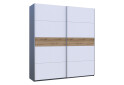 Skříň s posuvnými dveřmi G-Caiser, 2dveřová, 220 cm, grafit / bílá, vložka dub evoke - Fotografie 5 Fotografie 5 - Skříň s posuvnými dveřmi G-Caiser, 2dveřová, 220 cm, grafit / bílá, vložka dub evoke