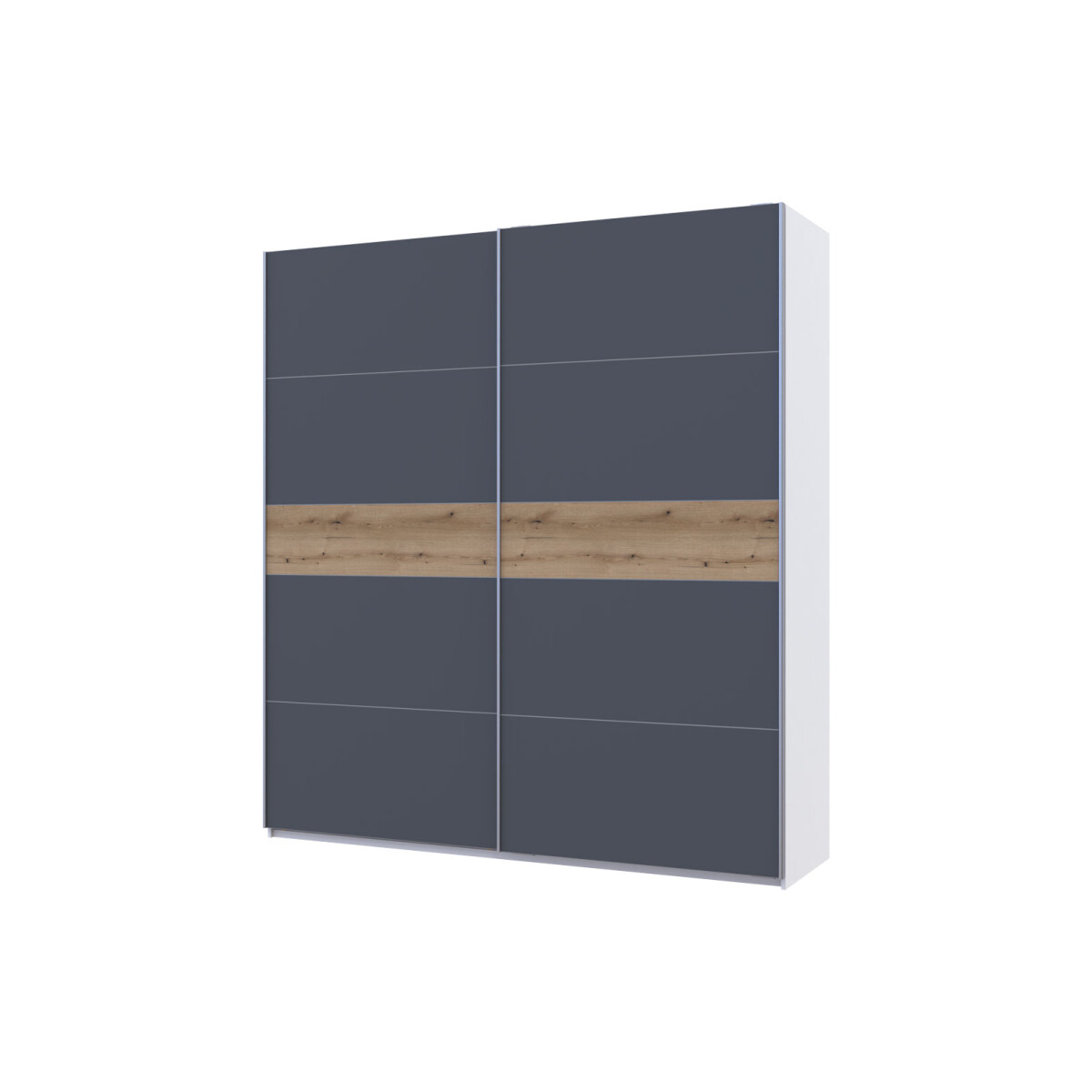 

Skříň s posuvnými dveřmi G-Caiser, 2dveřová, DTD, 220 cm, bílá / grafit, vložka dub evoke