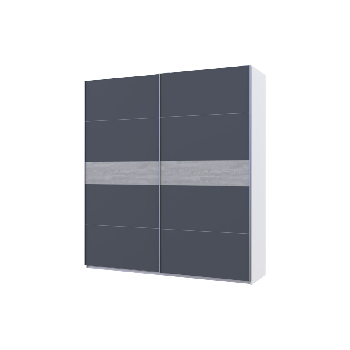 

Skříň s posuvnými dveřmi G-Caiser, 2dveřová, DTD, 220 cm, bílá / grafit, vložka beton