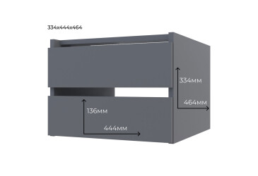 Zásuvka pro skříň G-Caiser Doros Antracit 44,8x42x33,6