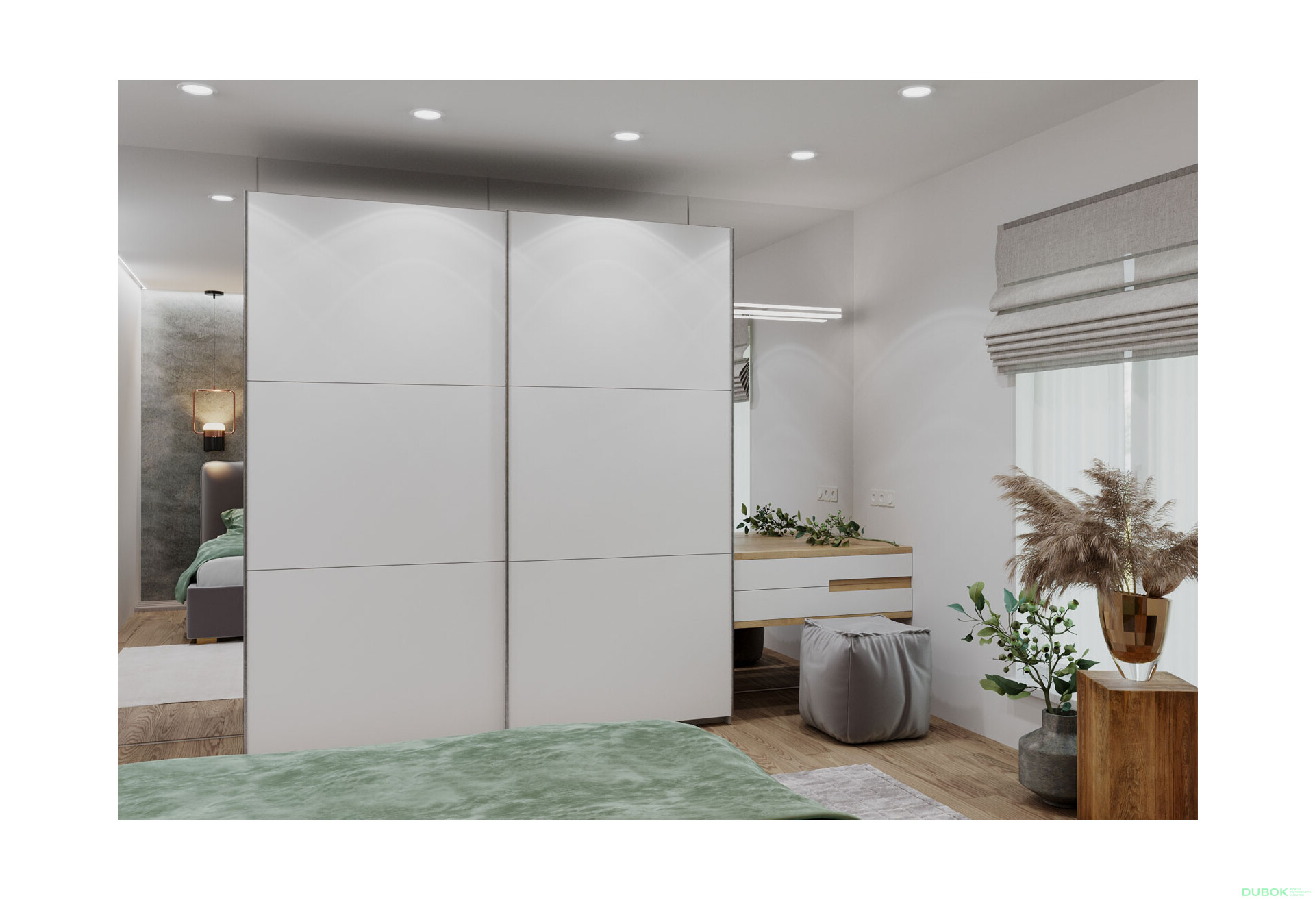 Fotografie 2 - Skříň G-Caiser Doros s 2 dveřmi DTD, 220 cm, bílá