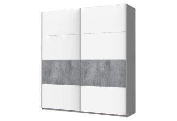 Skříň G-Caiser Doros s 2 dveřmi DTD, 220 cm, antracit / bílá, vklad beton