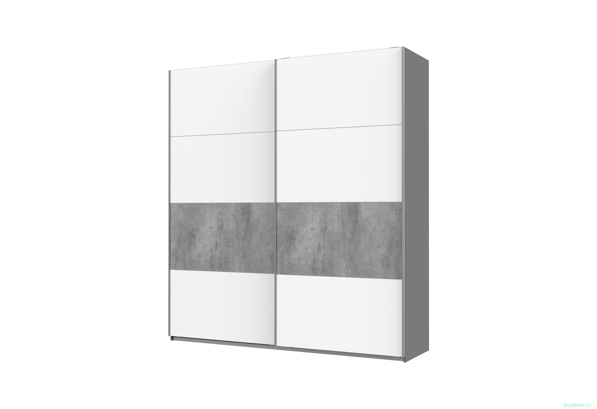 Fotografie 1 - Skříň G-Caiser Doros s 2 dveřmi DTD, 220 cm, antracit / bílá, vklad beton