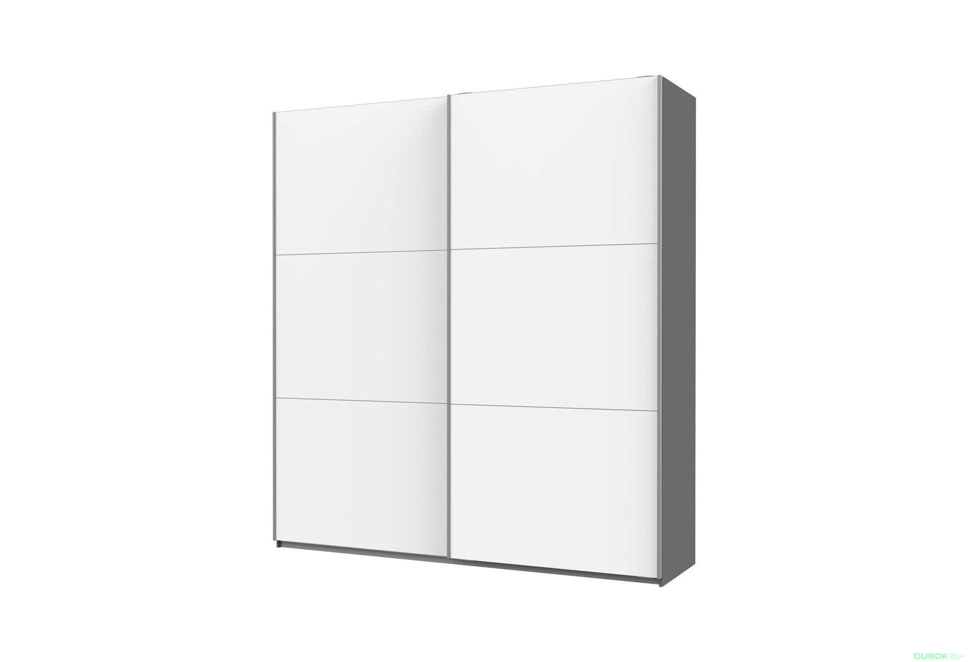 Fotografie 1 - Skříň G-Caiser Doros s 2 dveřmi DTD, 220 cm, antracit / bílá