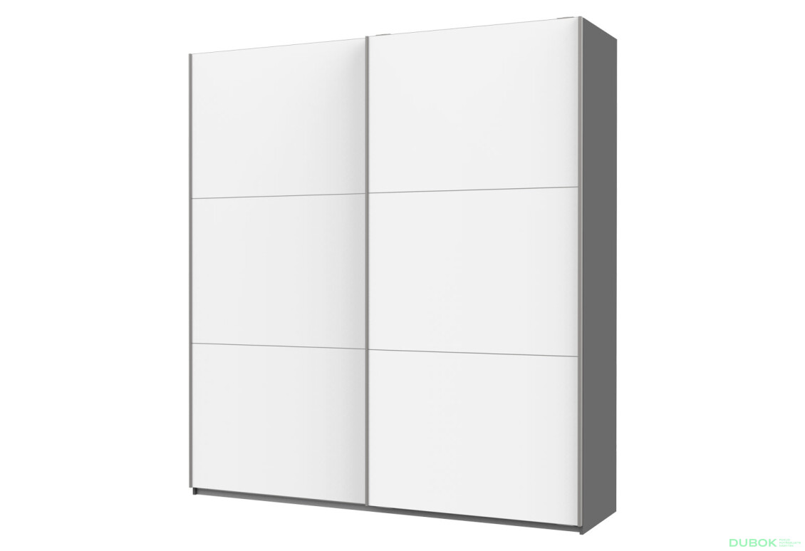 Skříň G-Caiser Doros s 2 dveřmi DTD, 220 cm, antracit / bílá