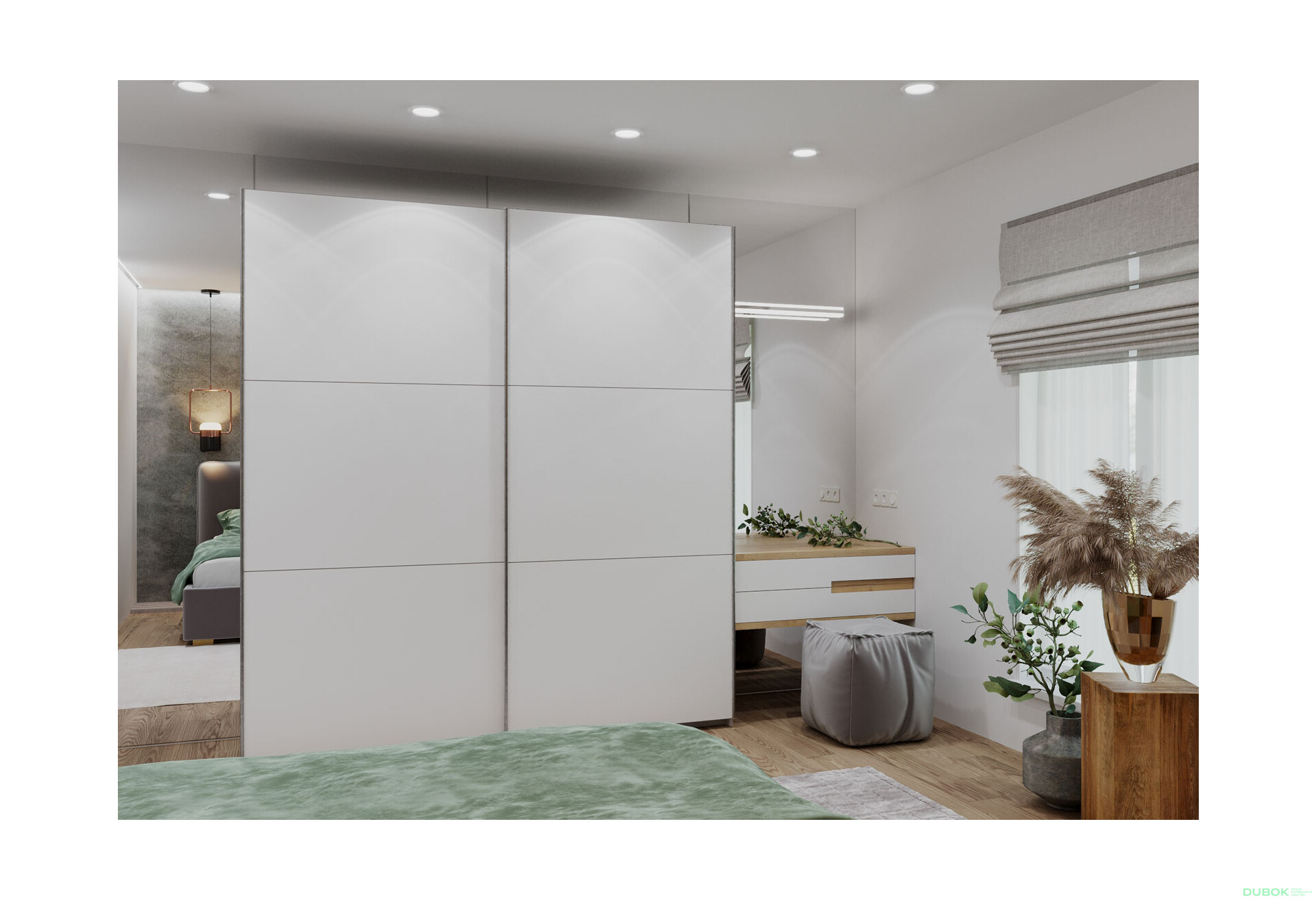 Fotografie 2 - Skříň G-Caiser Doros s 2 dveřmi DTD, 220 cm, antracit / bílá