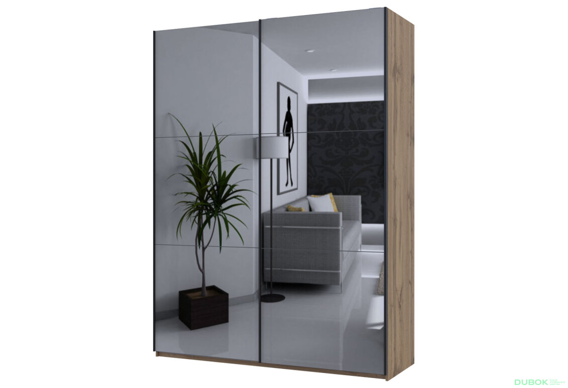 Skříň s posuvnými dveřmi Taho 2 Zrcadla 180x60x240 G-Caiser