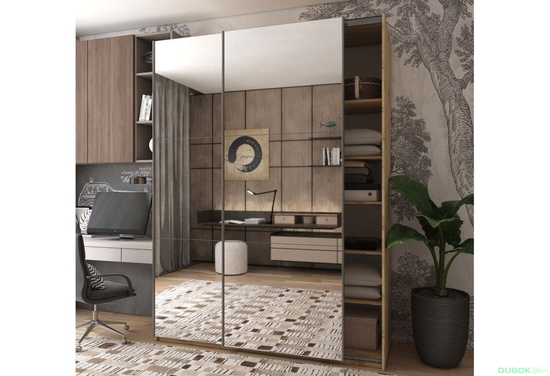 Fotografie 2 - Skříň s posuvnými dveřmi Taho 2 Zrcadla 180x60x240 G-Caiser