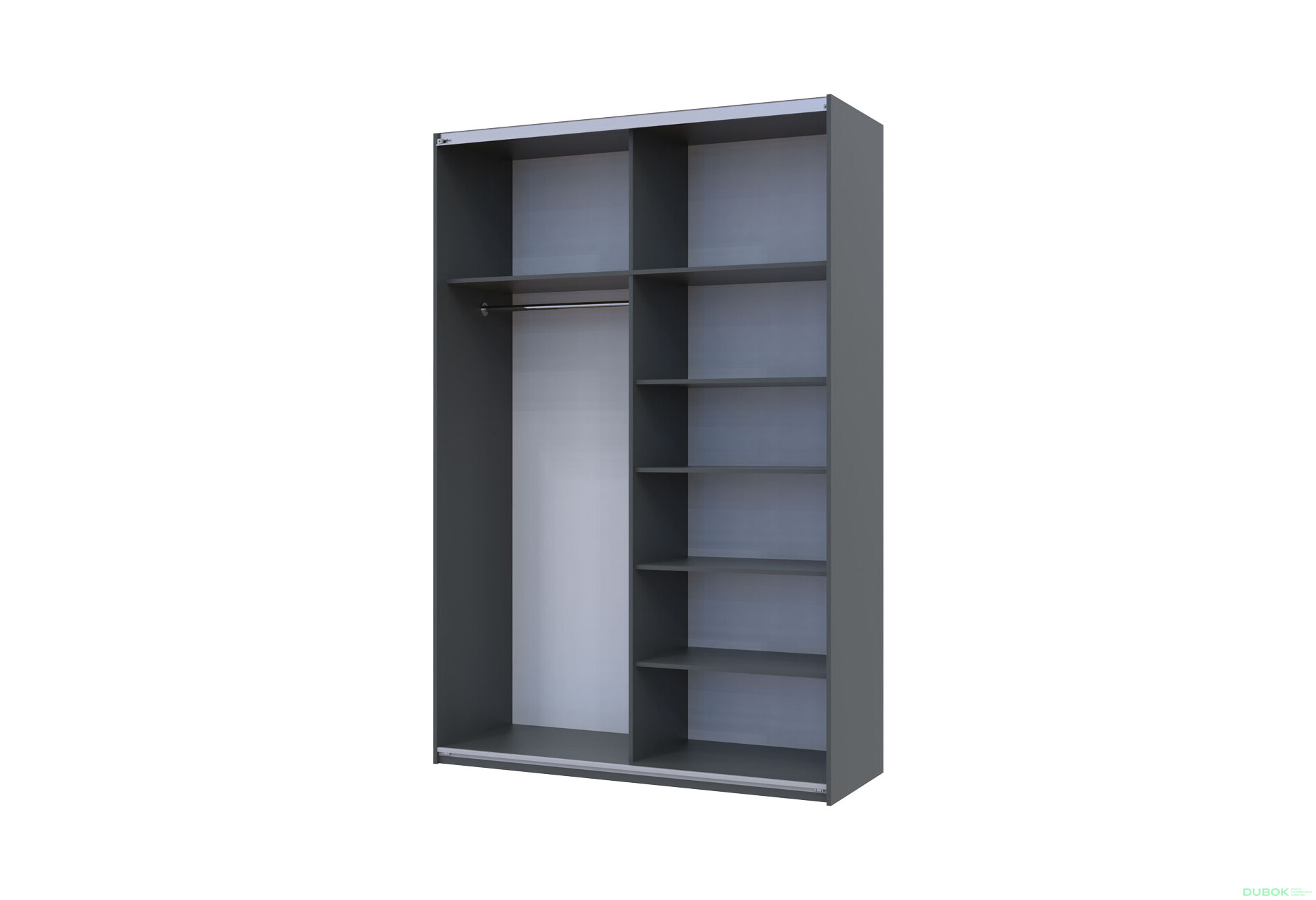 Skříň G-Caiser Doros s 2 dveřmi DTD, 160 cm, grafit - Fotografie 4 Fotografie 4 - Skříň G-Caiser Doros s 2 dveřmi DTD, 160 cm, grafit