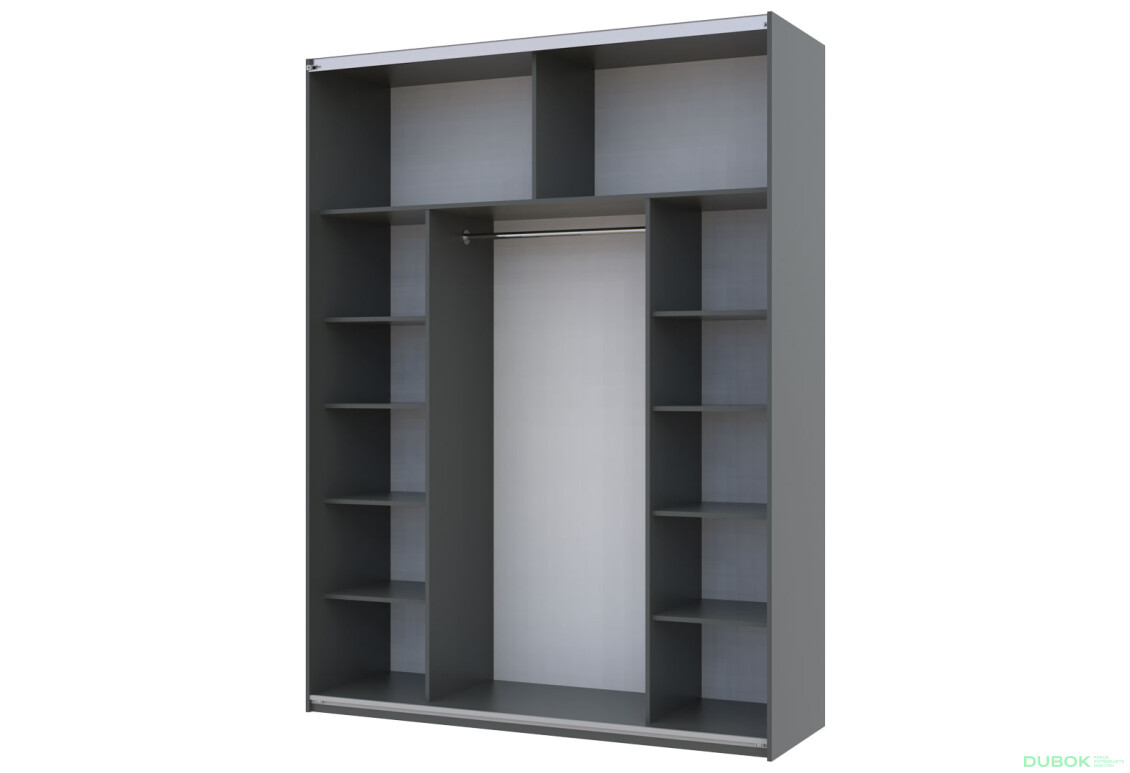 Skříň G-Caiser Doros s 2 dveřmi DTD, 180 cm, grafit - Fotografie 4 Fotografie 4 - Skříň G-Caiser Doros s 2 dveřmi DTD, 180 cm, grafit