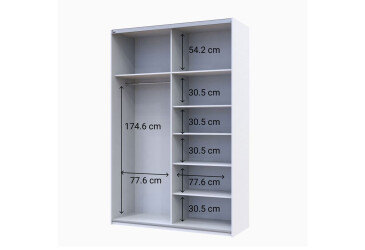 Skříň s posuvnými dveřmi G-Caiser Bílý Grafit 2 DTD / 3 části 160x60x240