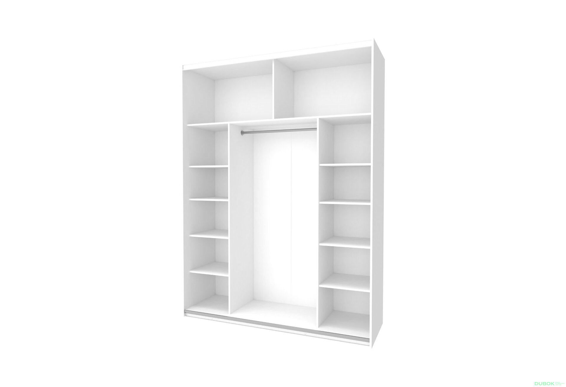 Fotografie 4 - Skříň s posuvnými dveřmi Bílý Grafit 1 DTD / 1 zrcadlo 180x60x240 G-Caiser