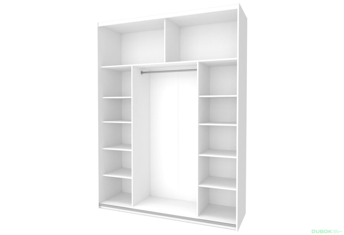 Fotografie 4 - Skříň s posuvnými dveřmi Bílý Grafit 1 DTD / 1 zrcadlo 180x60x240 G-Caiser