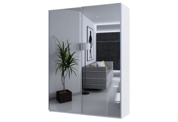 Skříň G-Caiser Doros s 2 zrcadly, 180 cm, bílá