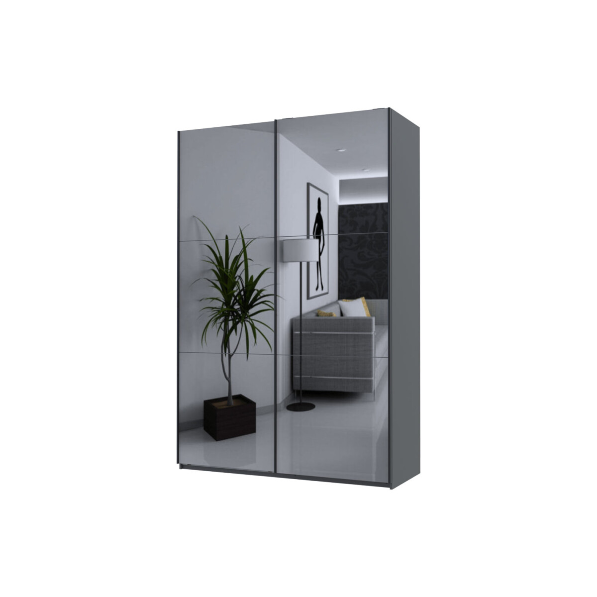 

Skříň G-Caiser Doros s 2 zrcadly, 160 cm, grafit