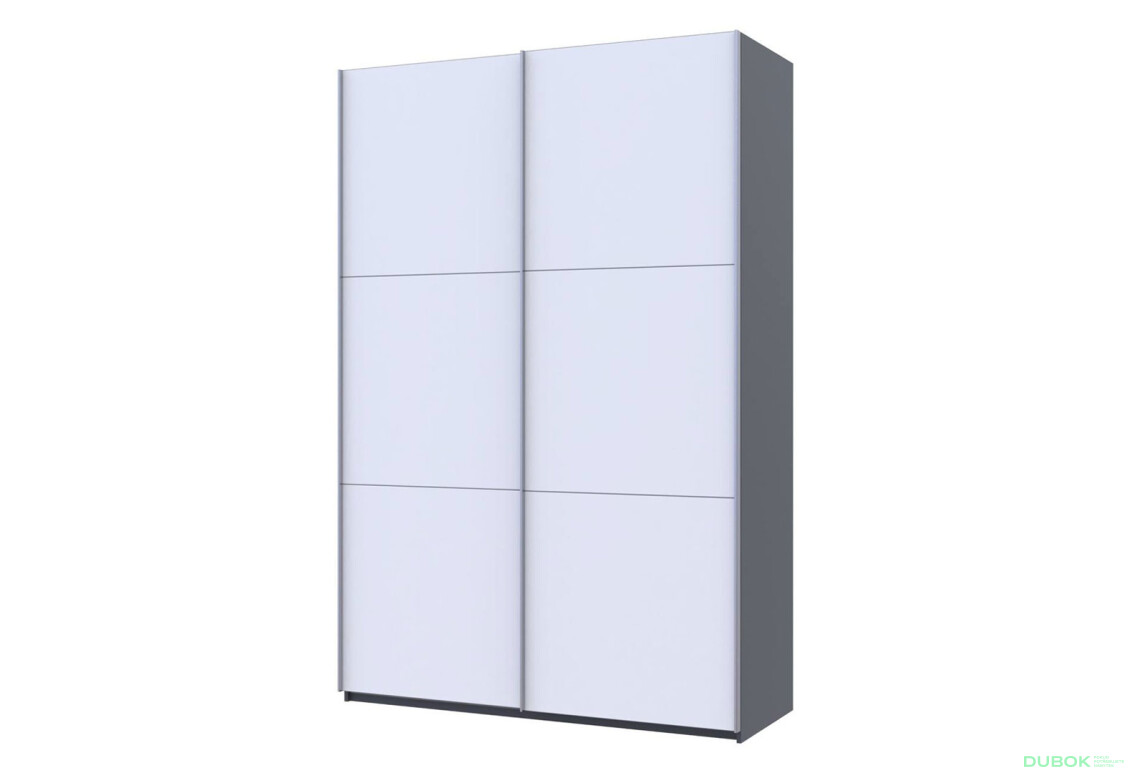 Skříň G-Caiser Doros s 2 dveřmi, 160 cm, grafit / bílá